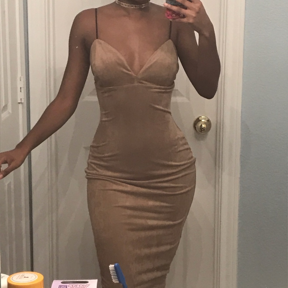 Suede midi dress