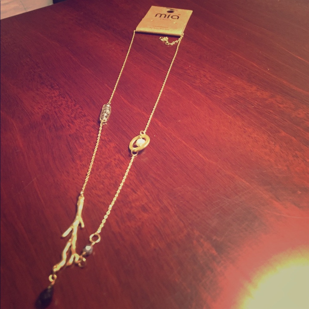Gold branch necklace