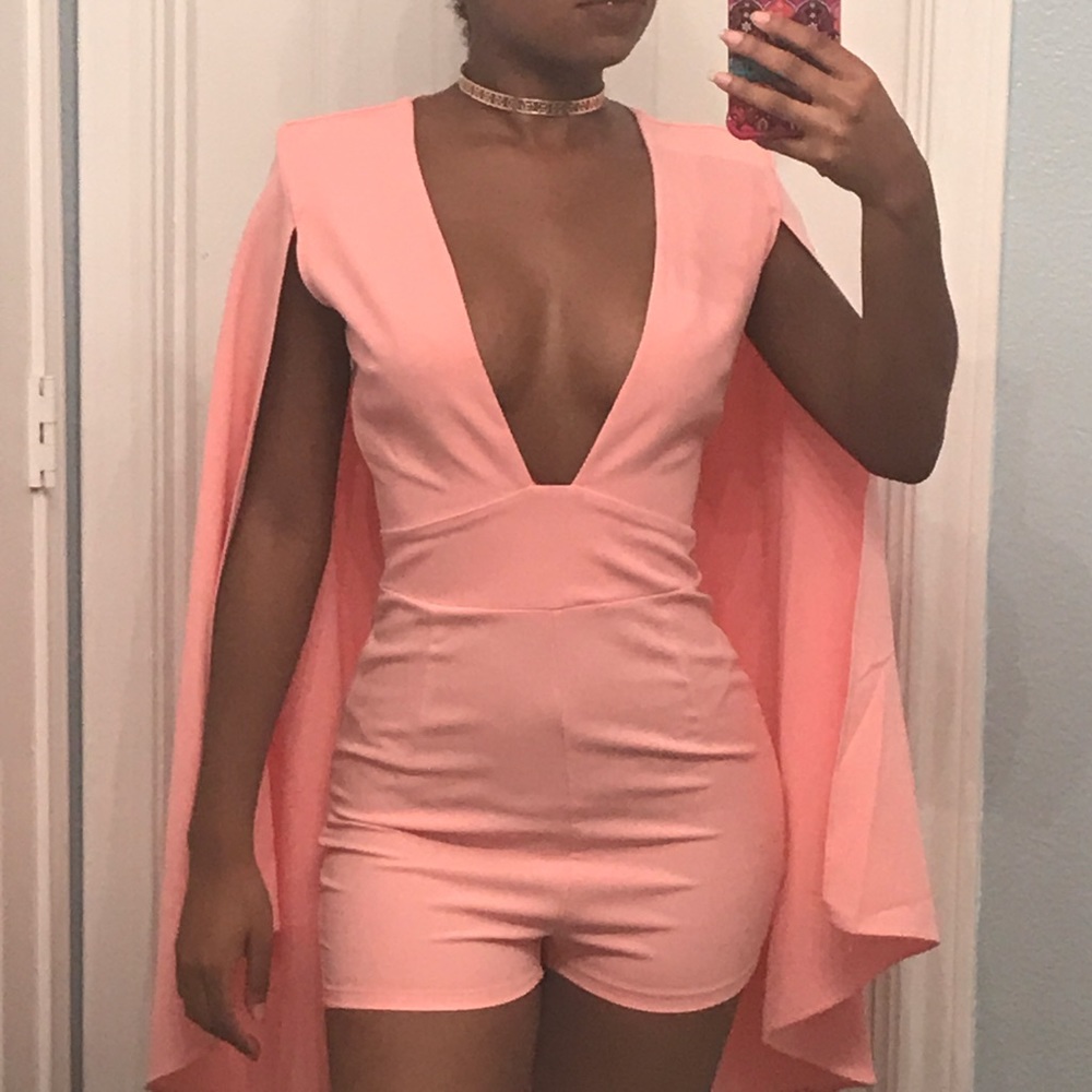 Pink cape romper