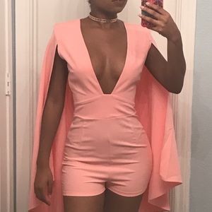 Pink cape romper
