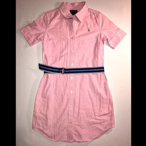 Oxford Short Sleeve Dress With Belt