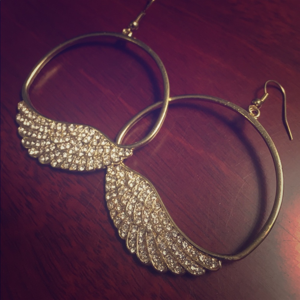Gold wing earrings