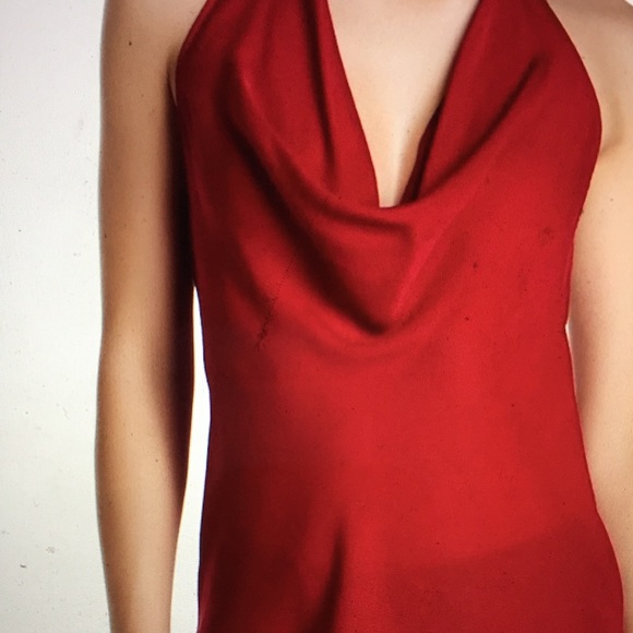 Haute Hippie red back drape chiffon top size L - Picture 3 of 3