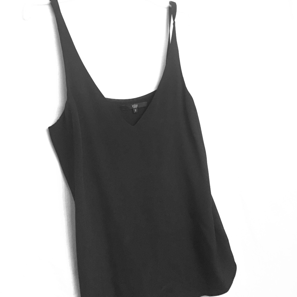 Tibi black silk camisole