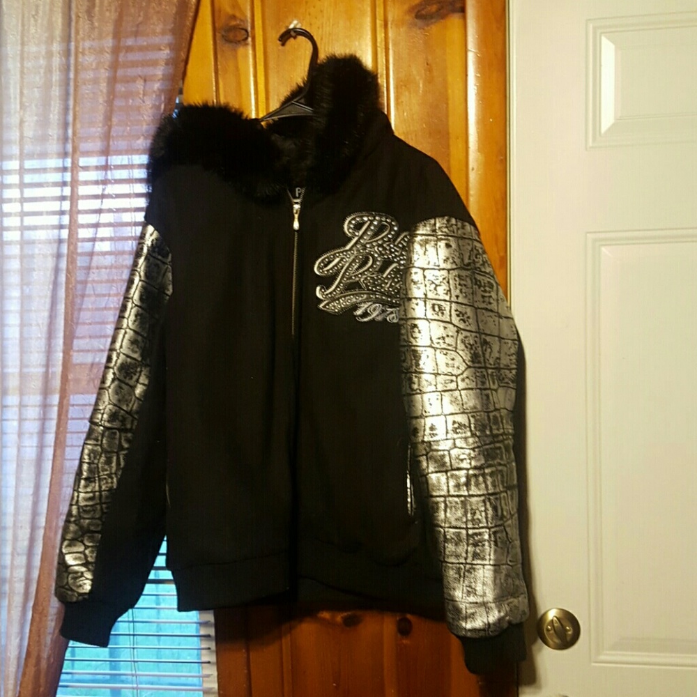 Pelle pelle coat/w/fur hood