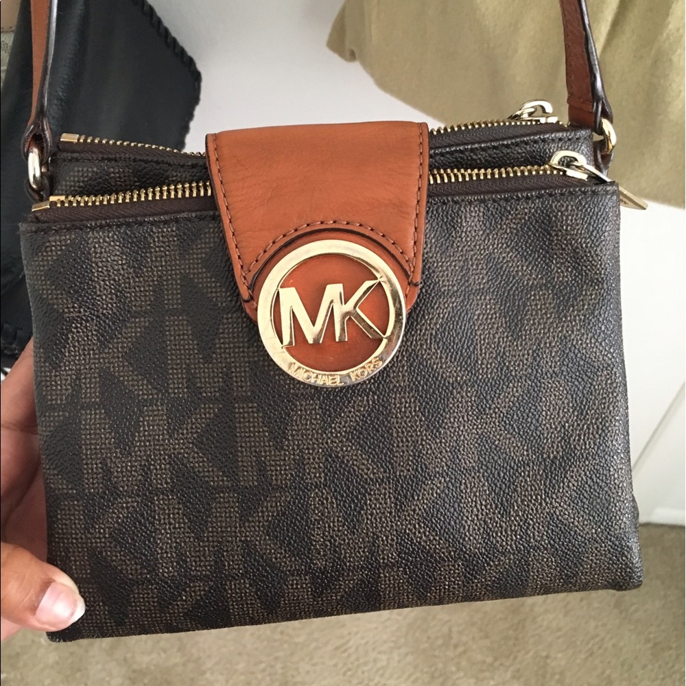 Michael Kors Leather Monogram Crossbody