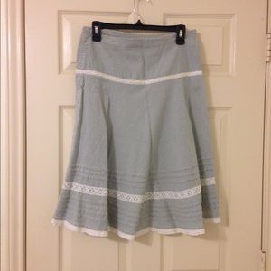 Zara Blue White Striped Skirt