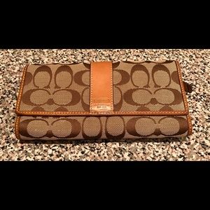 Coach Signature Print Large Wallet
