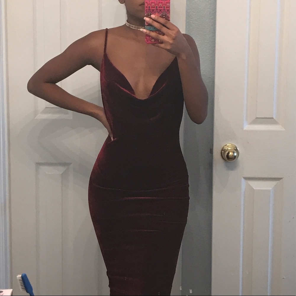 Wine suede dress