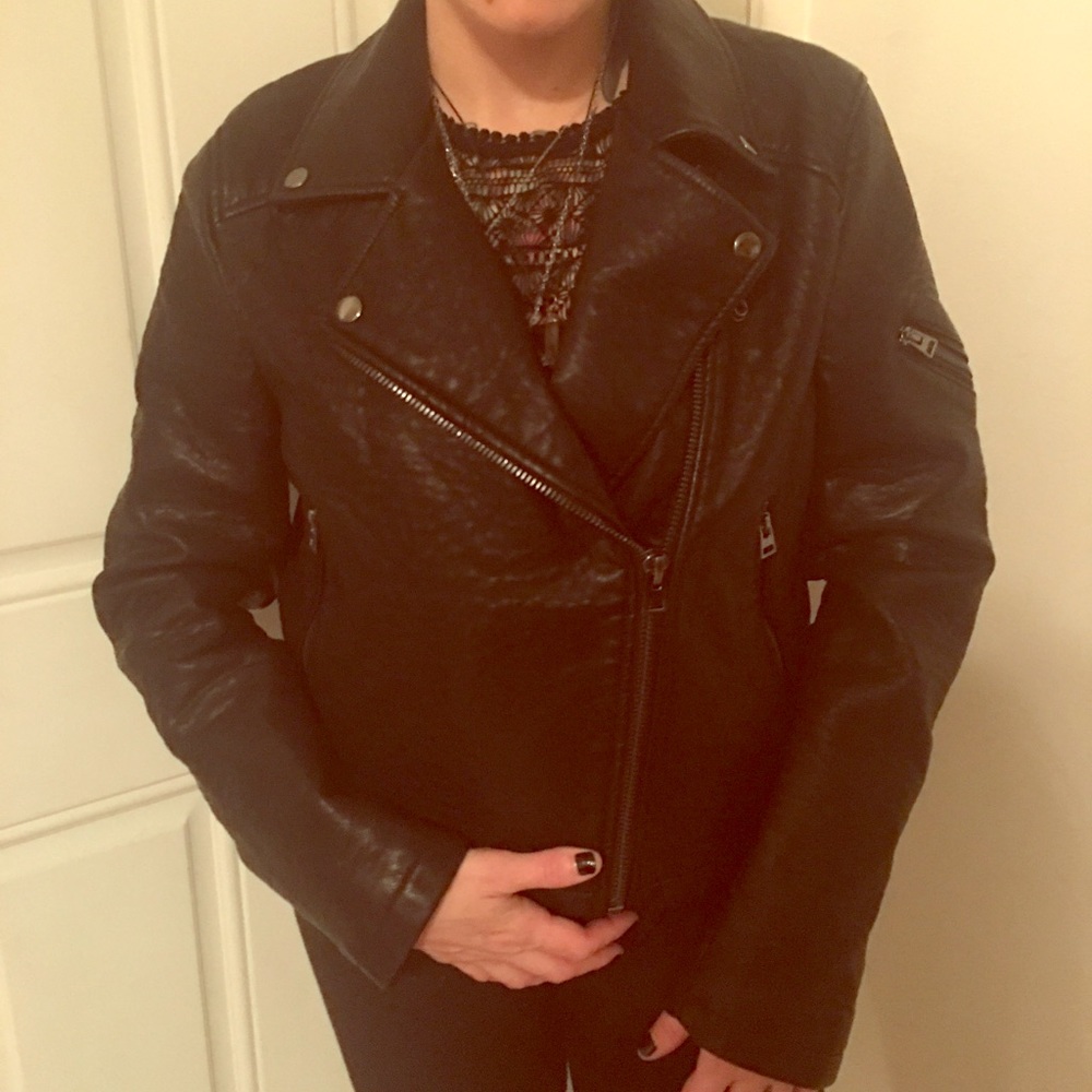 Never worn vegan leather jacket