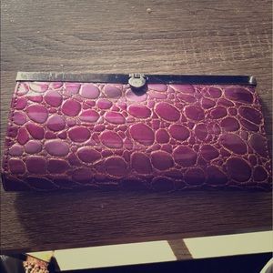 Purple Snake printed clutch wallet