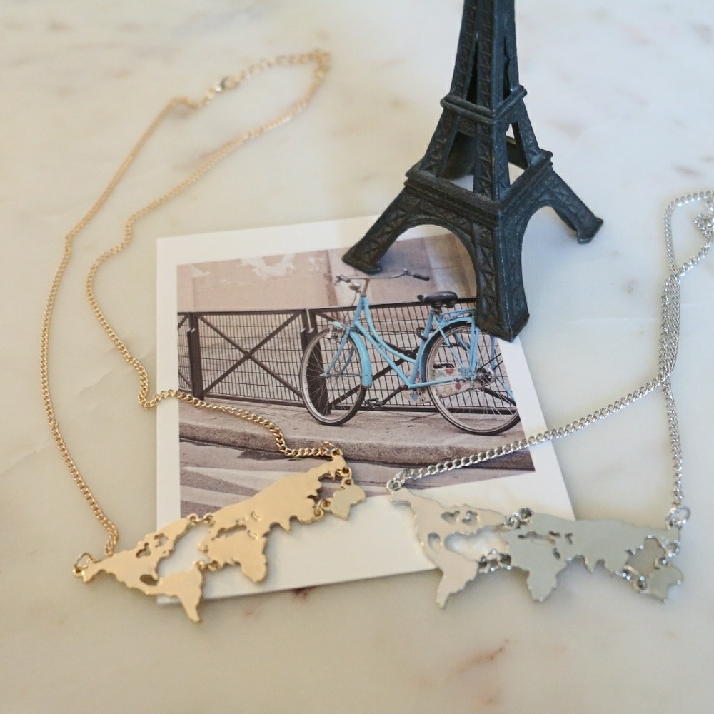 •2 for $15• World Map Necklace - Picture 4 of 5