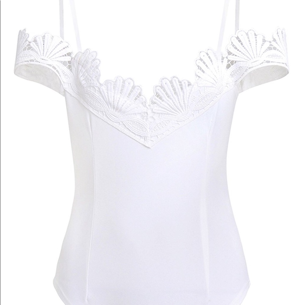 White off the shoulder body suit