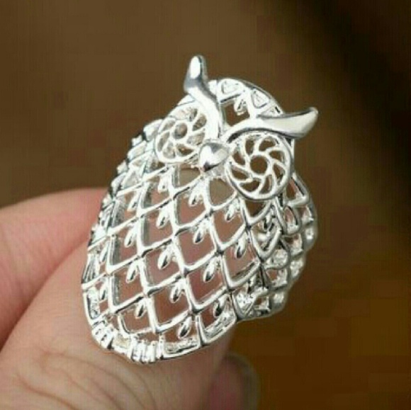 NWT 925 Sterling Silver Filigree Owl Ring - Picture 2 of 5