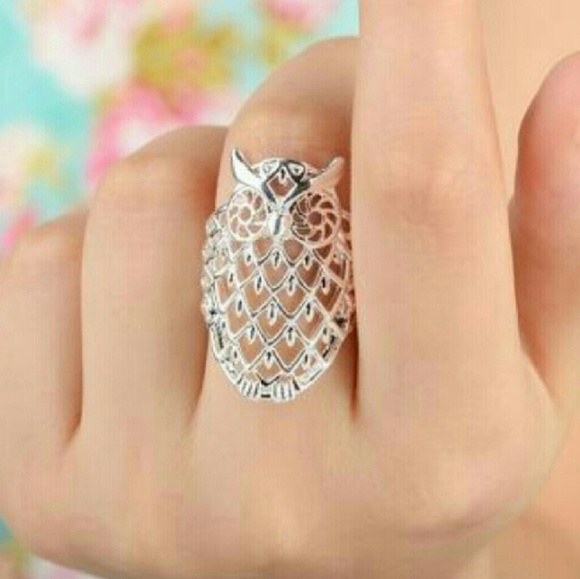 NWT 925 Sterling Silver Filigree Owl Ring - Picture 3 of 5