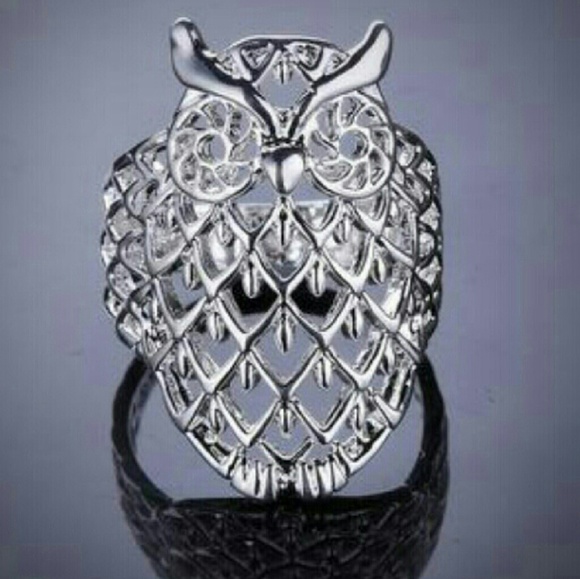 NWT 925 Sterling Silver Filigree Owl Ring - Picture 5 of 5