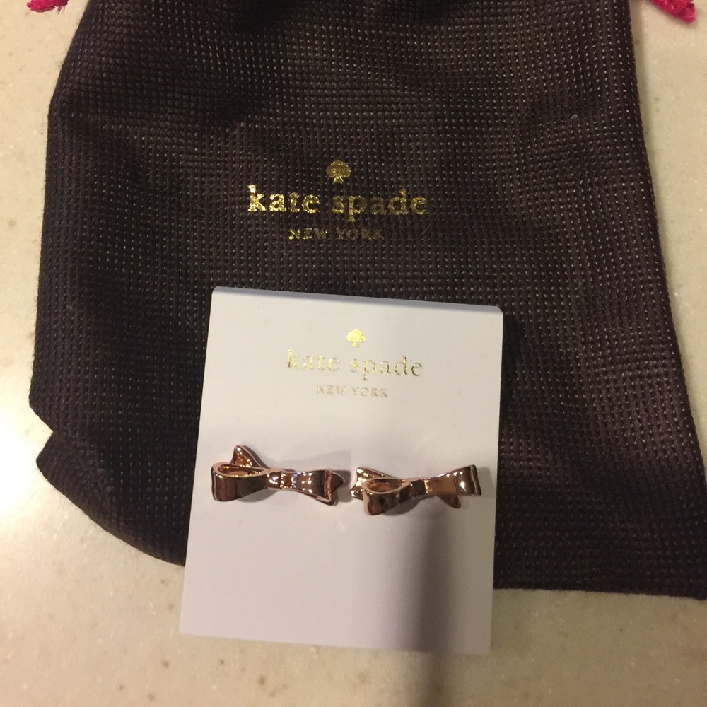 Kate Spade ♠️ Rose 🌹 Gold stud bow earrings