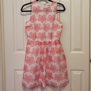 BB Dakota Pink & White Flower Polyester Dress