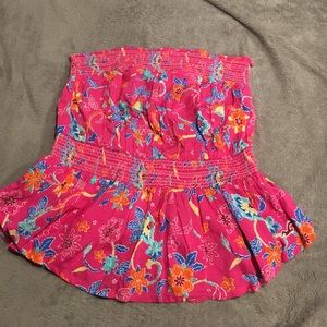 floral strapless top from hollister