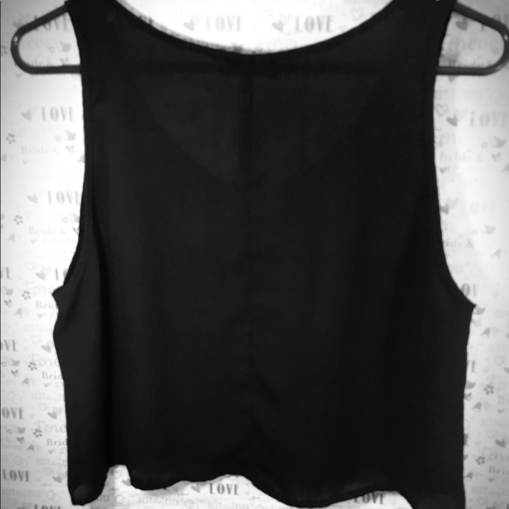 Women's black crop top - Picture 2 of 2