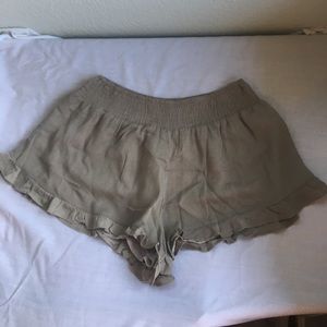 The Hanger Crinkled Ruffle Smocked Waist Shorts