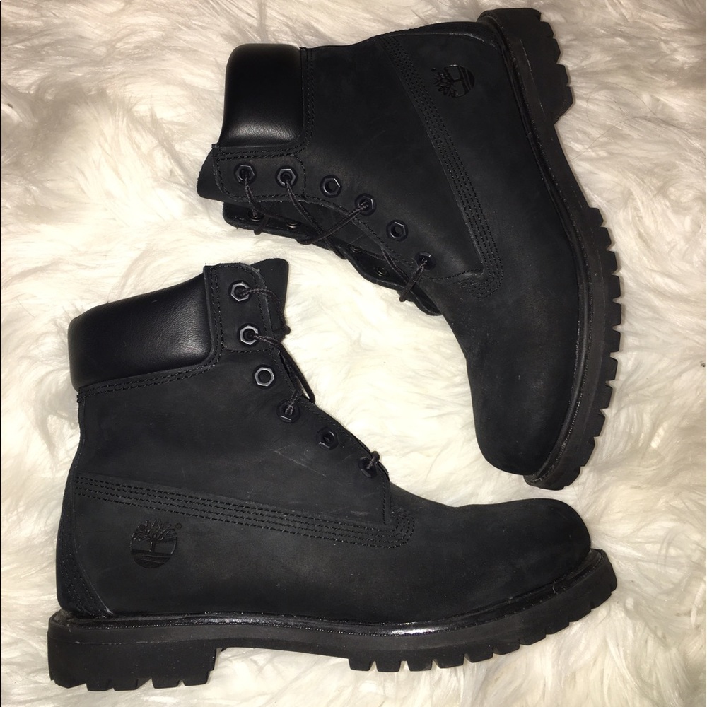 Black suede timberlands