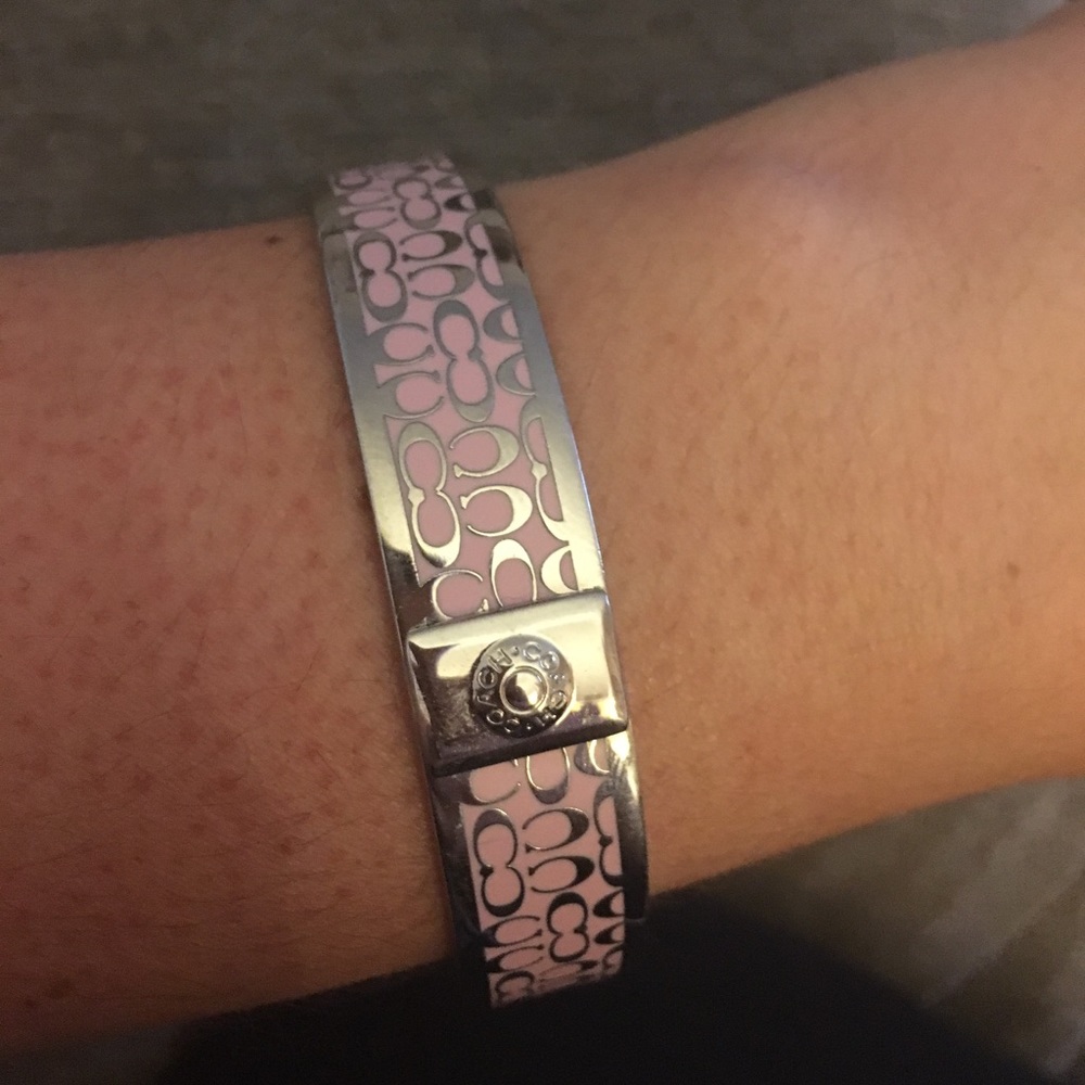 Pink and silver Coach bangle