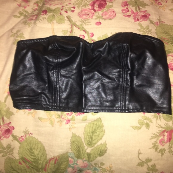 sparkle and fade black leather bralette - Picture 1 of 2