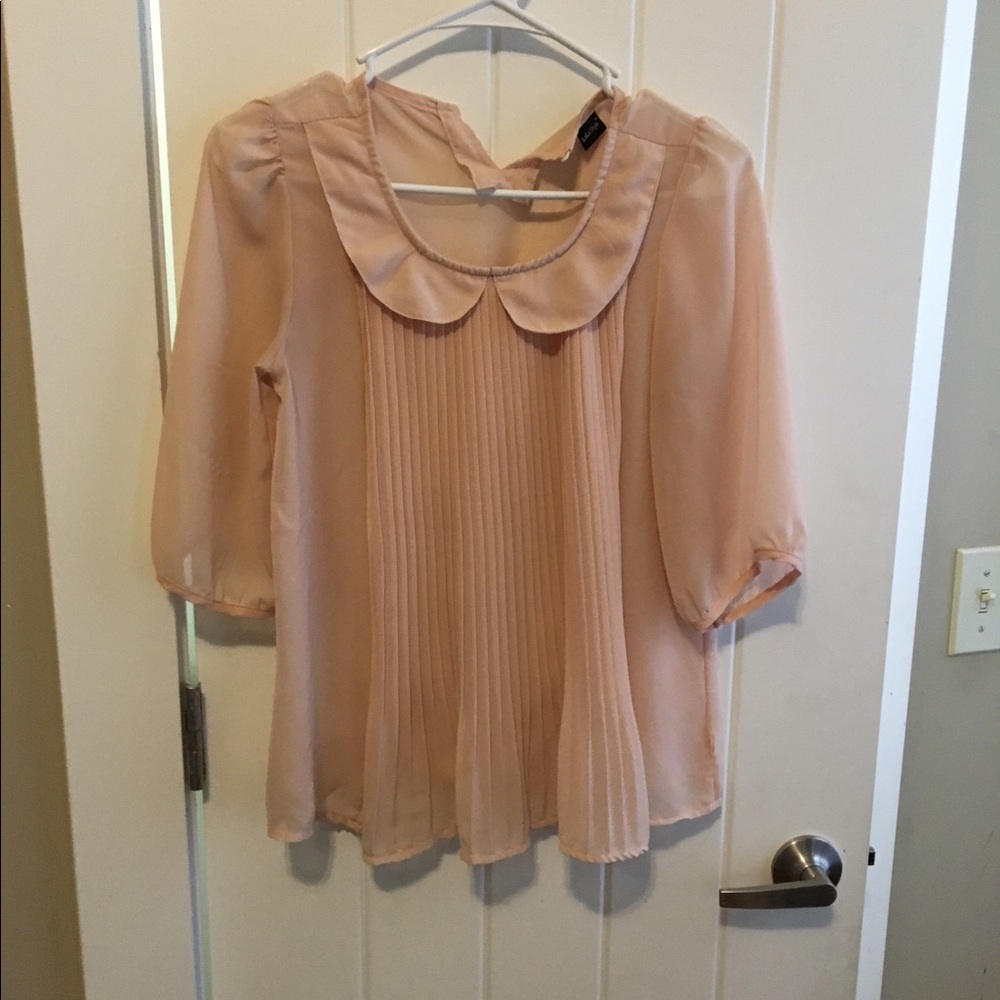Sheer Blush collared Top