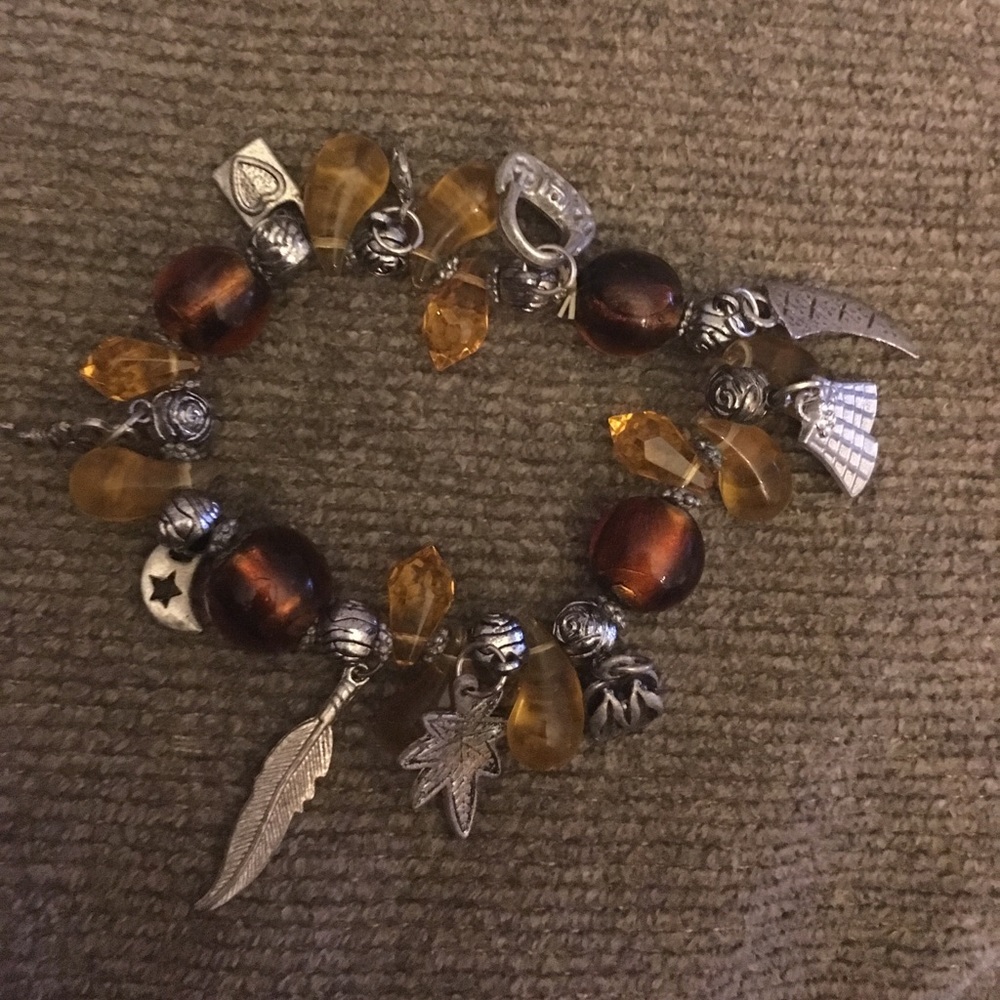 Brown charm bracelet