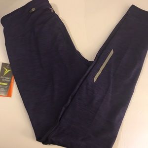 Dark purple go-warm running tight reflective strip