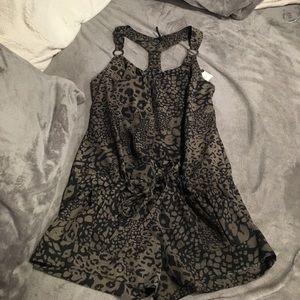 animal print guess romper