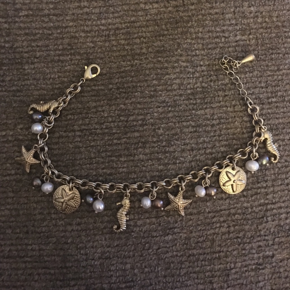 Gold summer themed charm bracelet