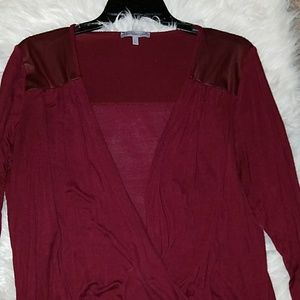 Crossover long sleeve blouse