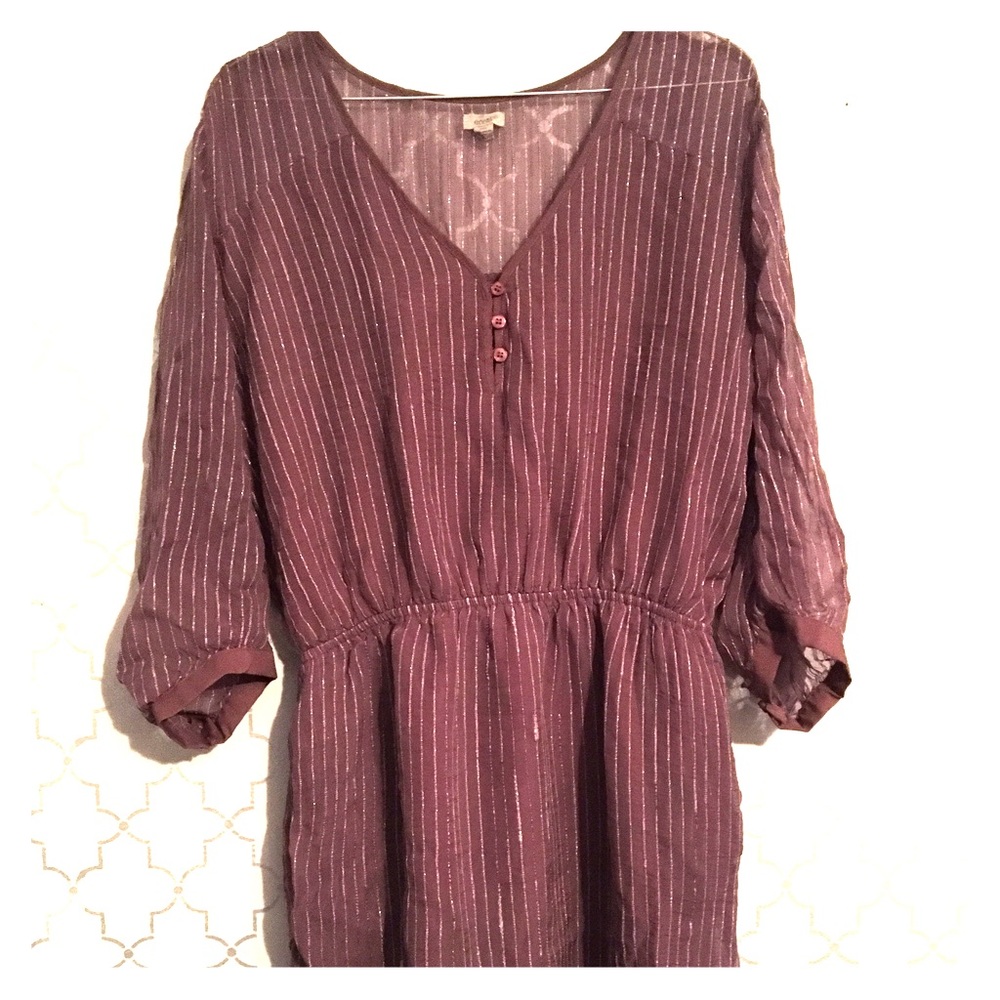 Purple Dress with silver metallic stripes!