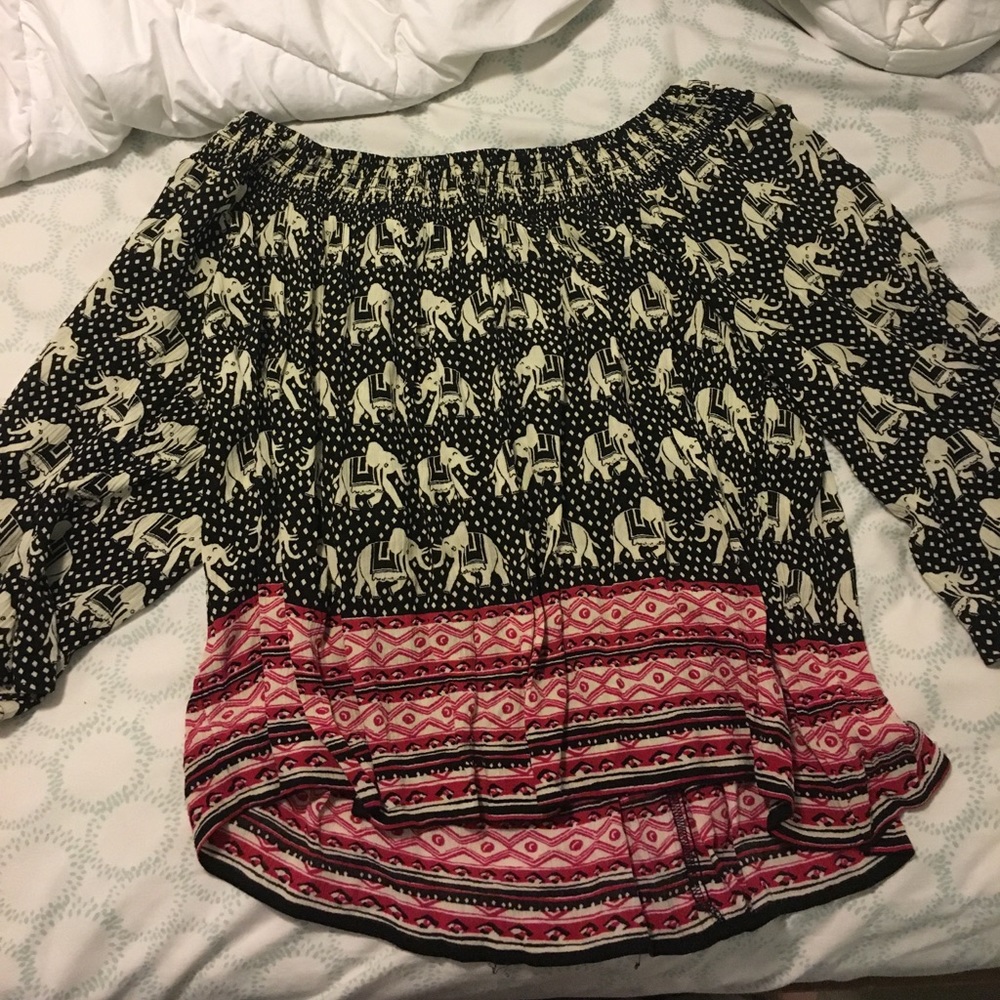 Off the shoulder elephant top