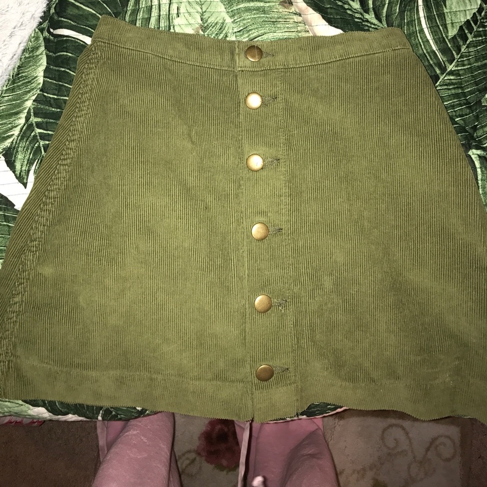 Corduroy green American apparel skirt Small