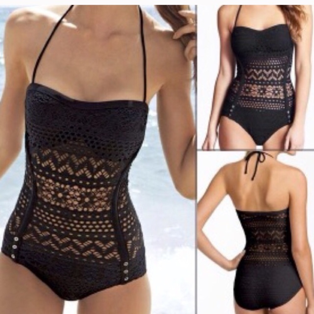 Black lace one piece swimsuit!