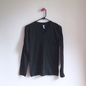 American Apparel 50/25/25 black v-neck knit top