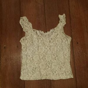 Vintage 90s white lace tank top