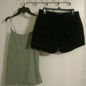Saree size 6 capri shorts with khaki tank xl