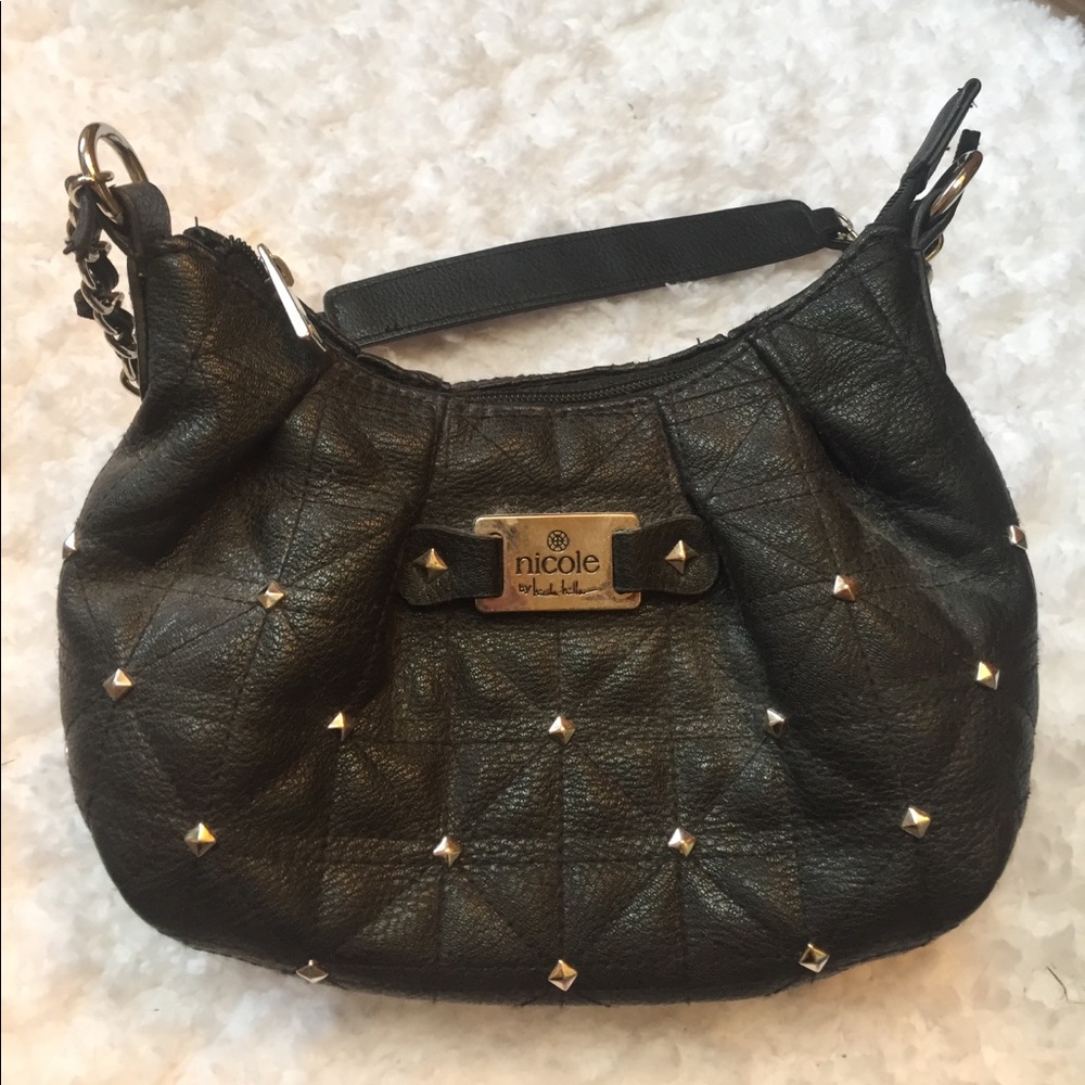Diamond embellished black purse