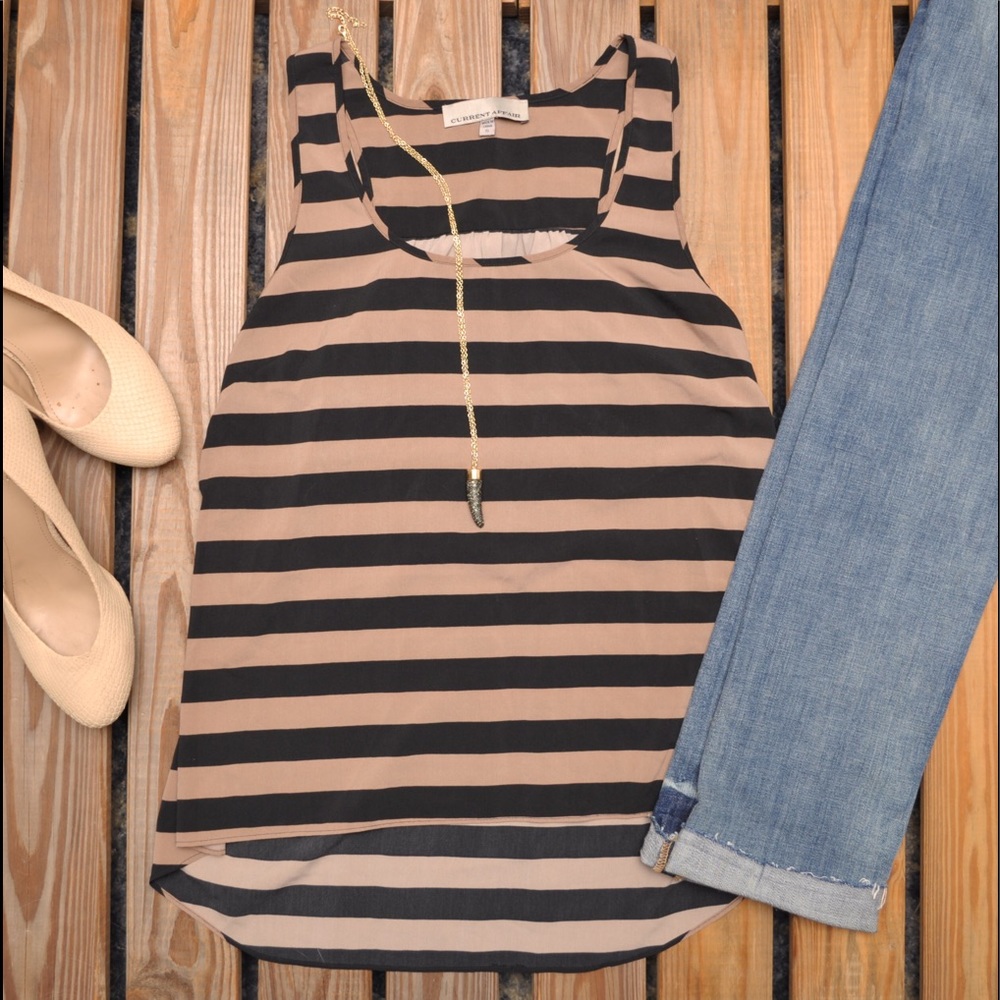 Striped Current Affair Lose Fitting Tank Top