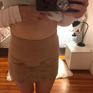Tan suede skirt