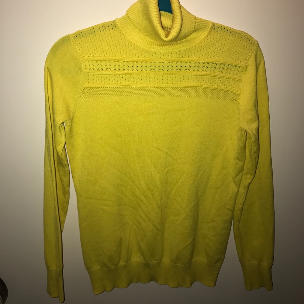 Yellow turtle neck sweater