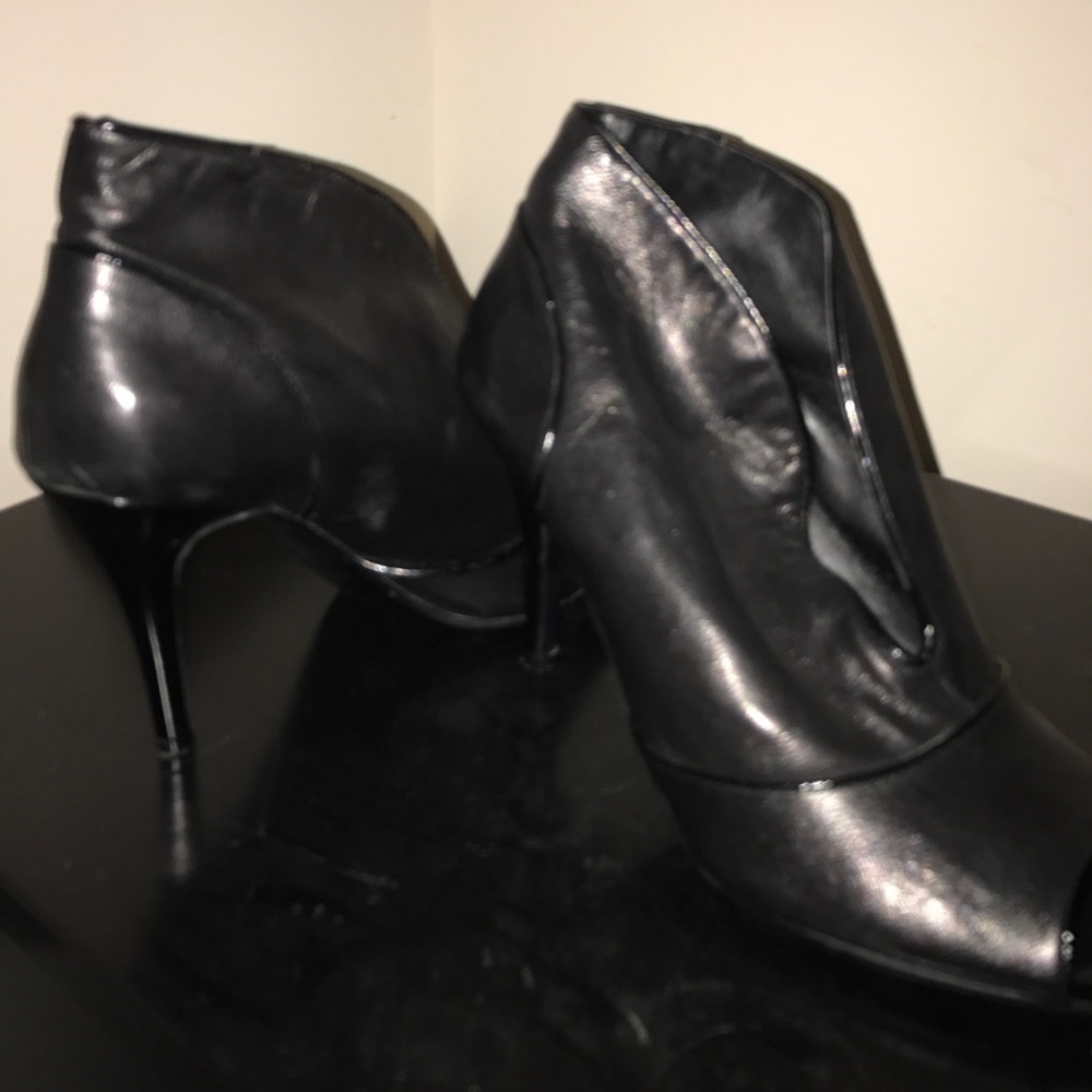 Black leather heels