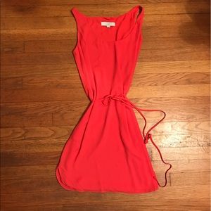 LOFT Orange Dress with tie waist size small