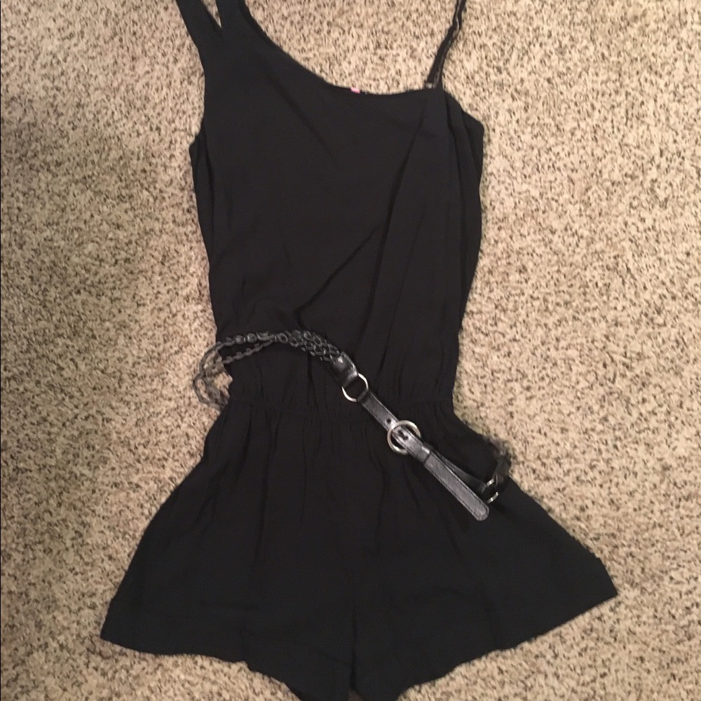 Black asymmetrical romper