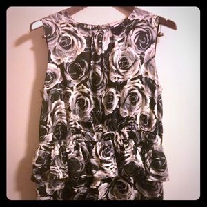 Black and white peplum dress