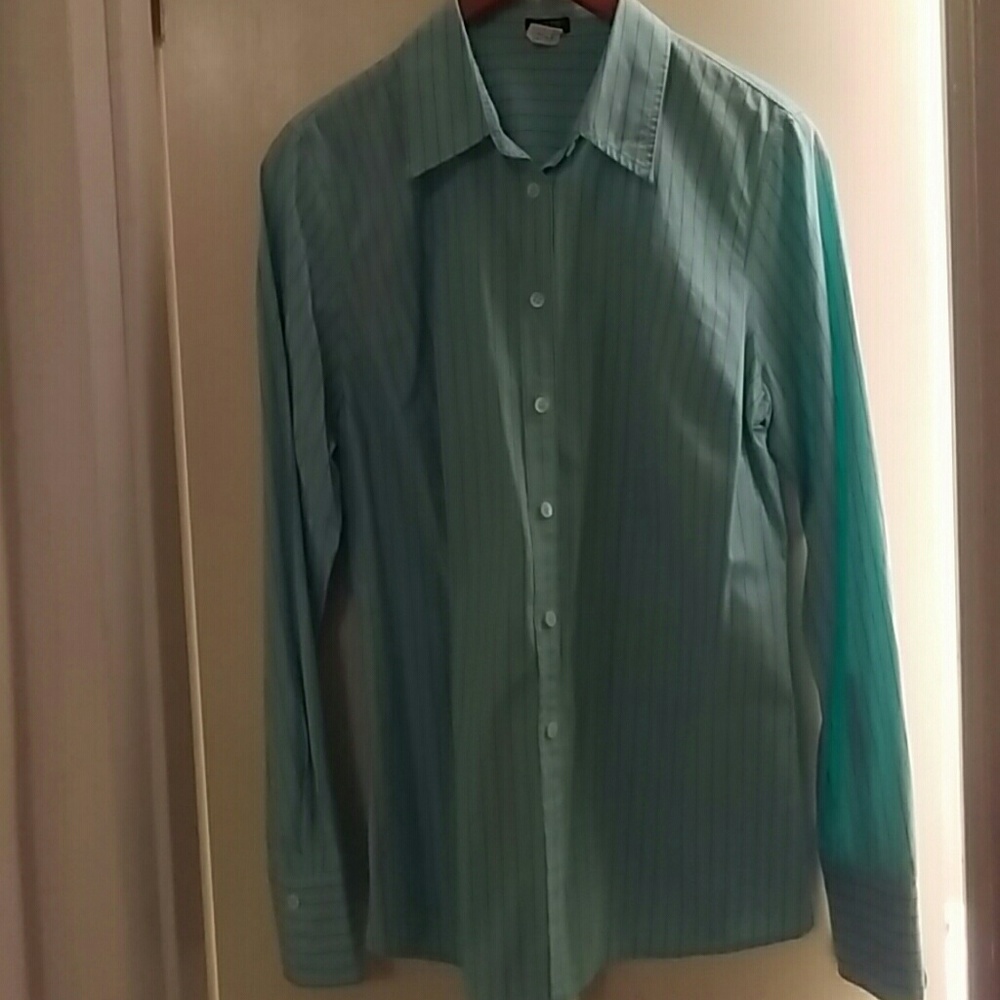 Blue and purple striped blouse